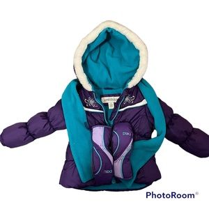 Adorable London Fog Winter Coat and Head mittens